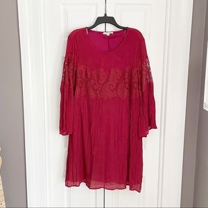 Crochet bell sleeve shift dress